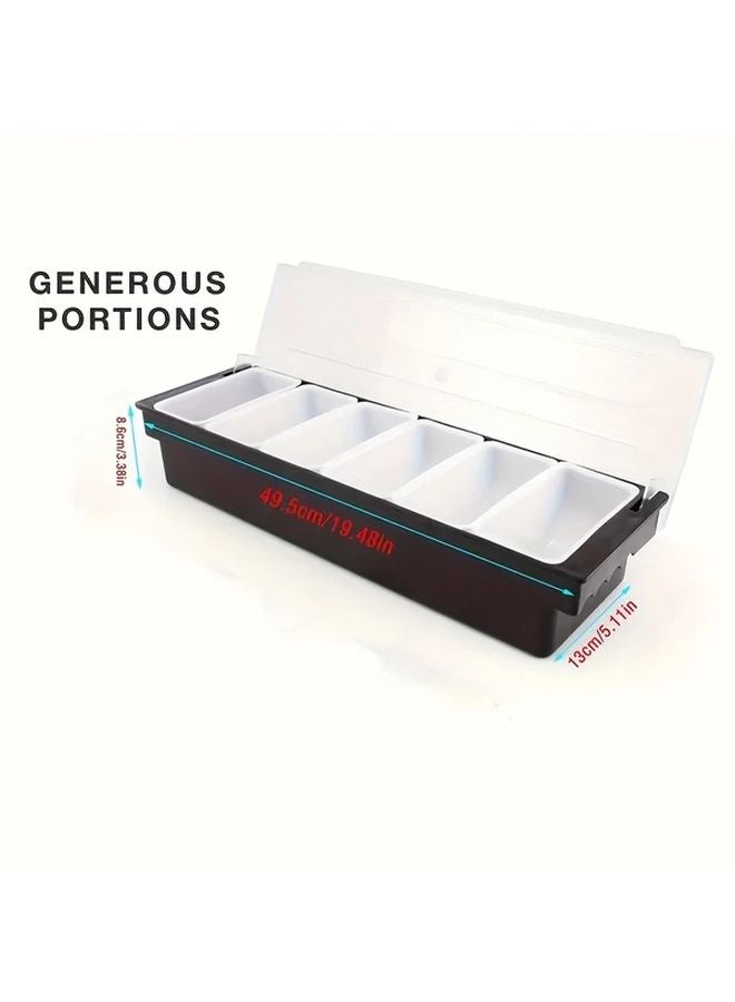 6 قطع صينية تقديم بلاستيكية متينة مع أغطية لخدمة الطعام والمجموعات الكبيرة - Image 2